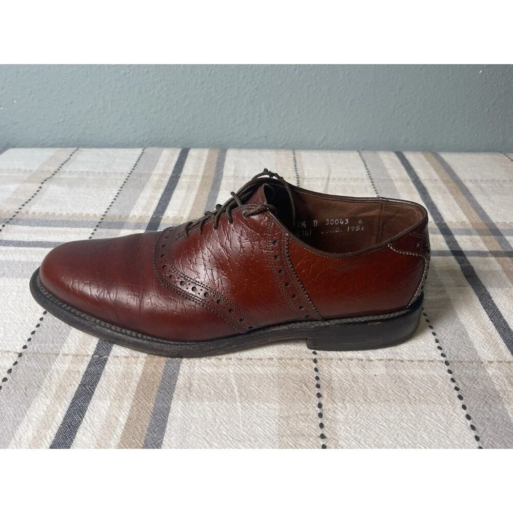 Allen Edmonds Polo Men’s 8.5 D Burgundy Cap Toe Oxford Dress Shoes USA Goodyear